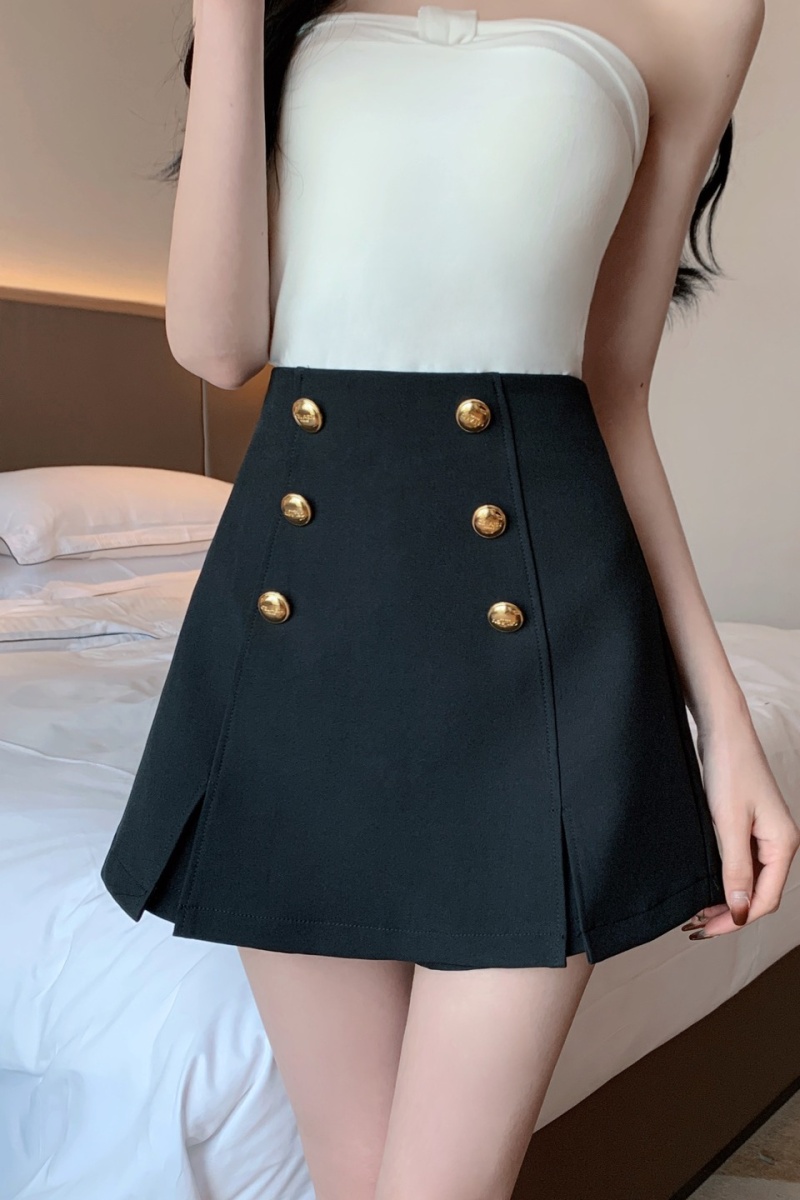 Double-breasted business suit split culottes for women