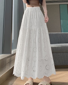 Lace hollow skirt high waist big skirt long skirt