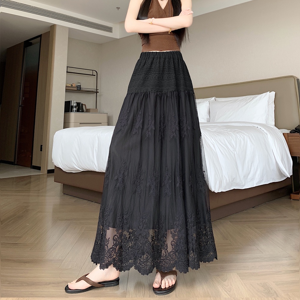 Summer high waist skirt France style long skirt for women