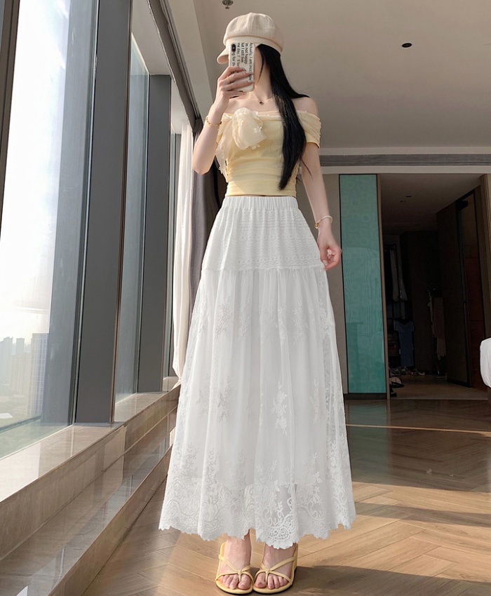 Summer high waist skirt France style long skirt for women
