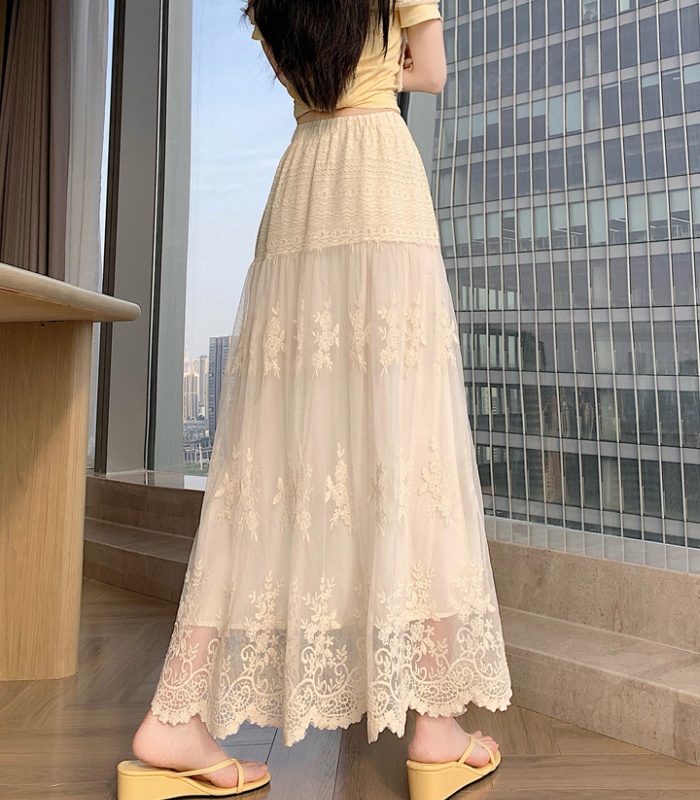 Summer high waist skirt France style long skirt for women