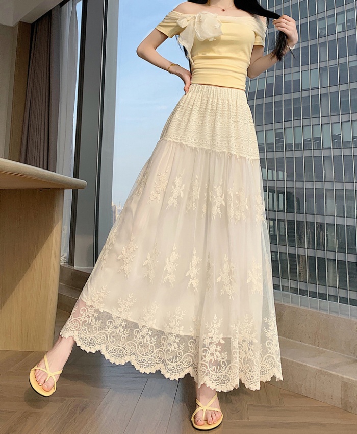 Summer high waist skirt France style long skirt for women