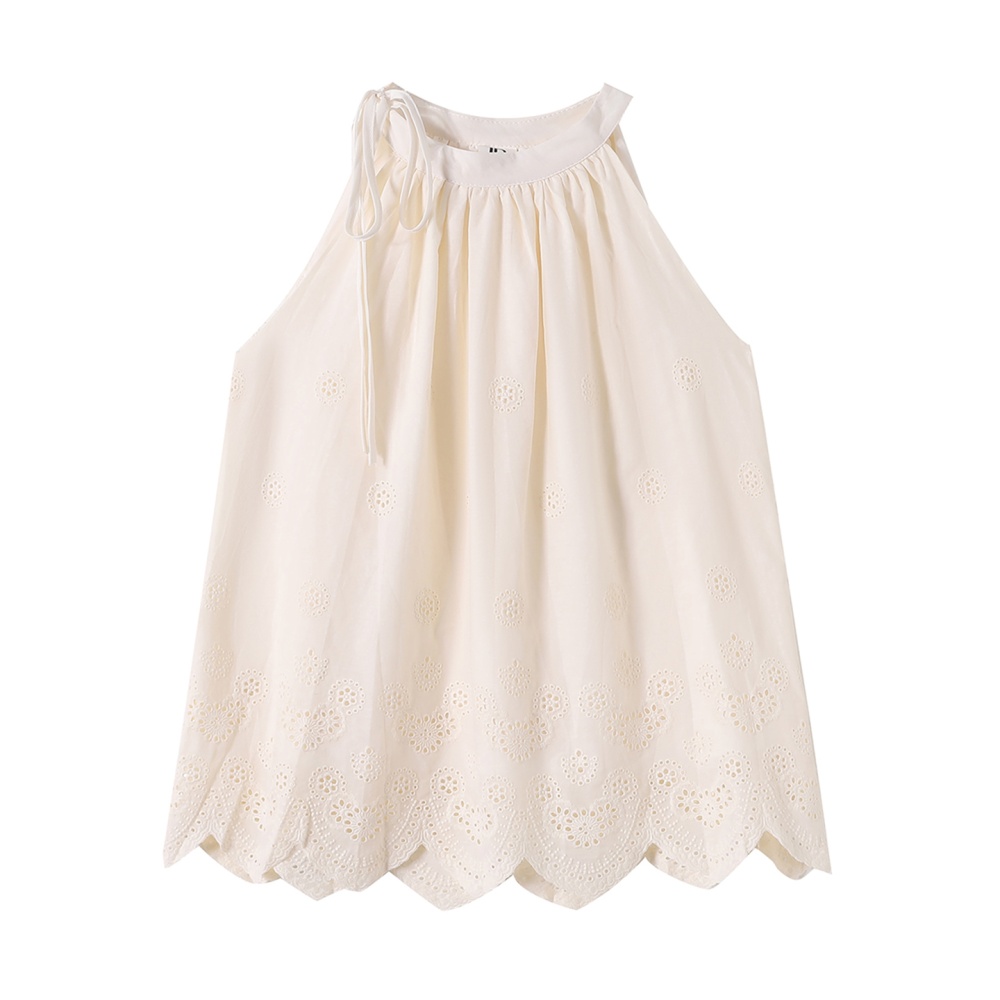 Summer sleeveless shirt round neck small shirt for women