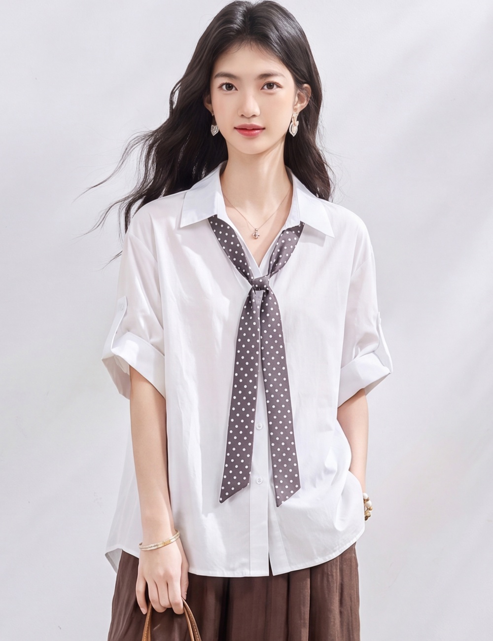 Slim summer scarves loose simple shirt for women