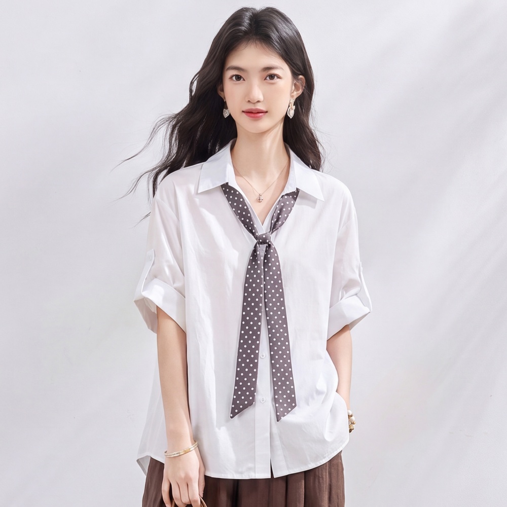Slim summer scarves loose simple shirt for women