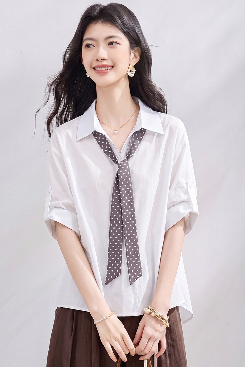 Slim summer scarves loose simple shirt for women