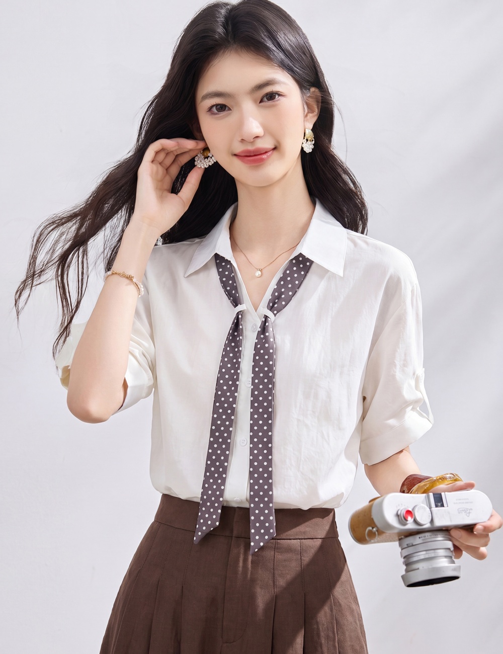 Slim summer scarves loose simple shirt for women
