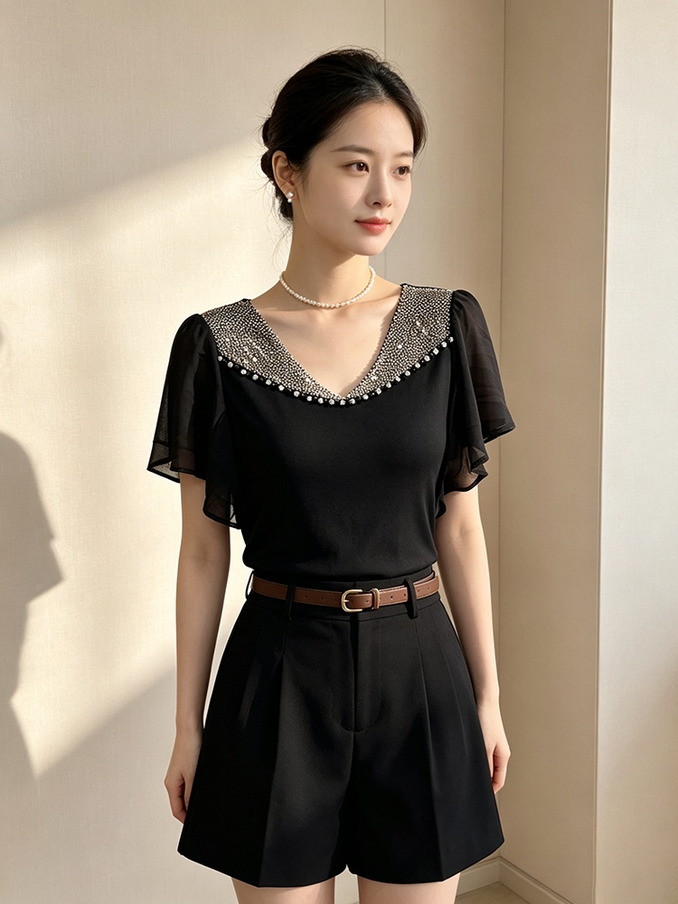 All-match small shirt light luxury T-shirt for women