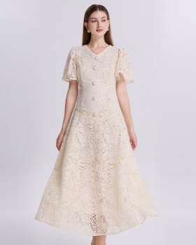 Retro tassels sequins cinch big skirt dress