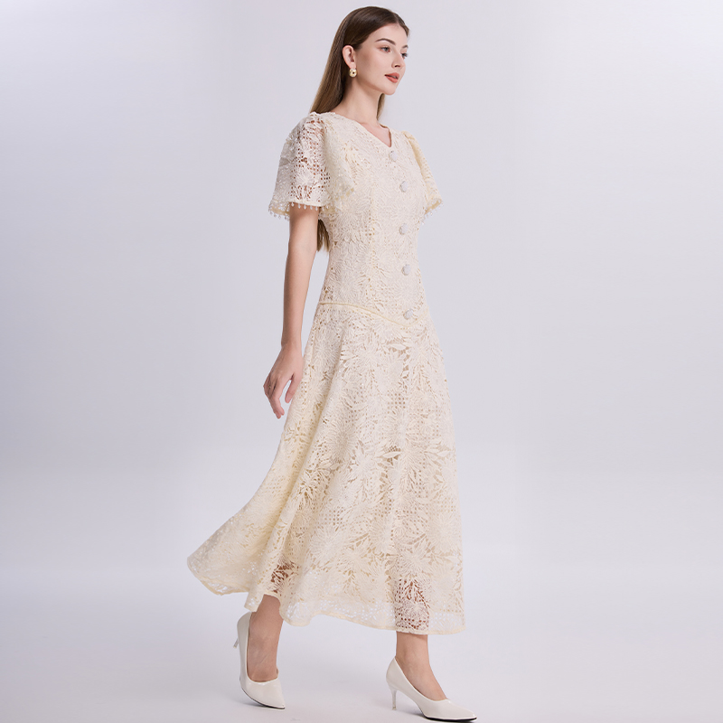 Retro tassels sequins cinch big skirt dress