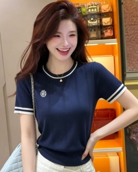 Korean style unique tops summer mixed colors sweater