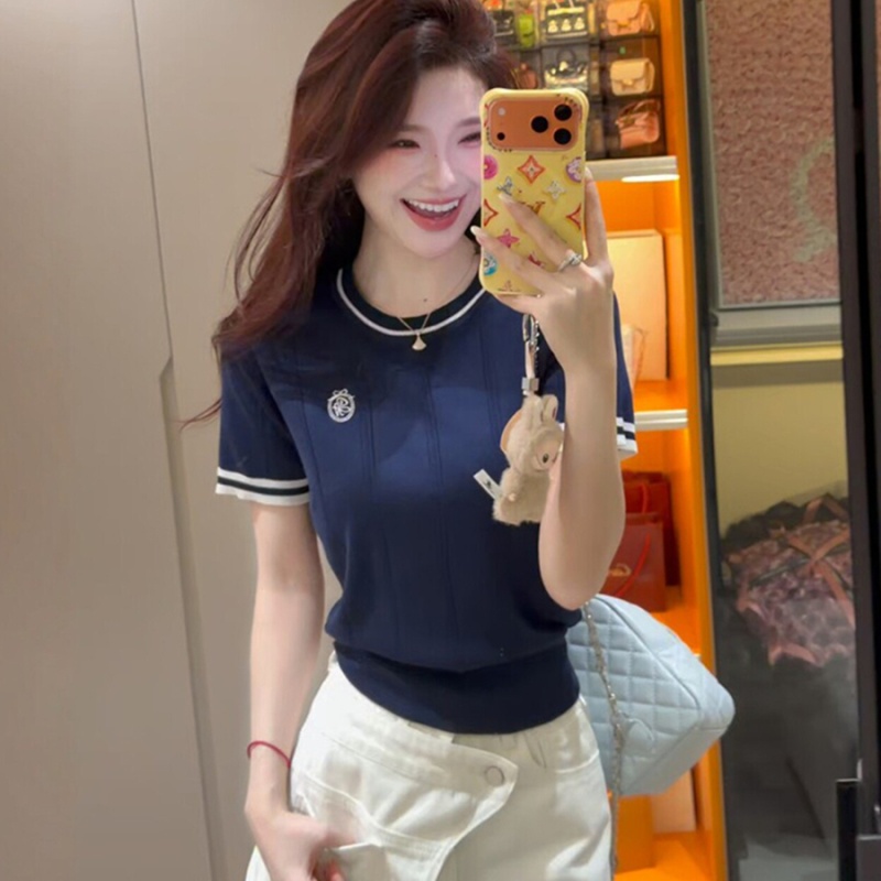 Korean style unique tops summer mixed colors sweater