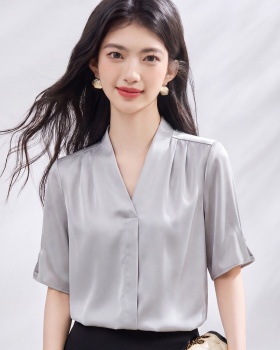 Korean style summer tops beading shirt for women