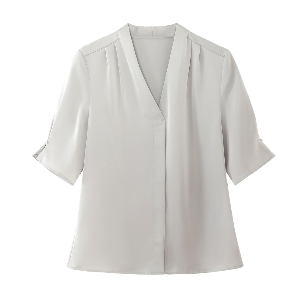 Korean style summer tops beading shirt for women