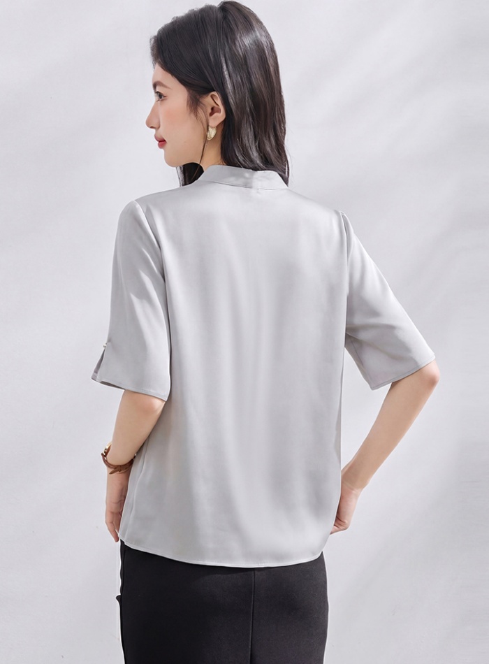 Korean style summer tops beading shirt for women
