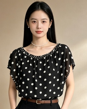 Short sleeve Pseudo-two T-shirt summer loose tops for women