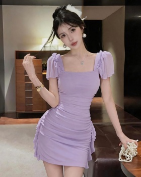 Package hip enticement dress bubble fold T-back for women