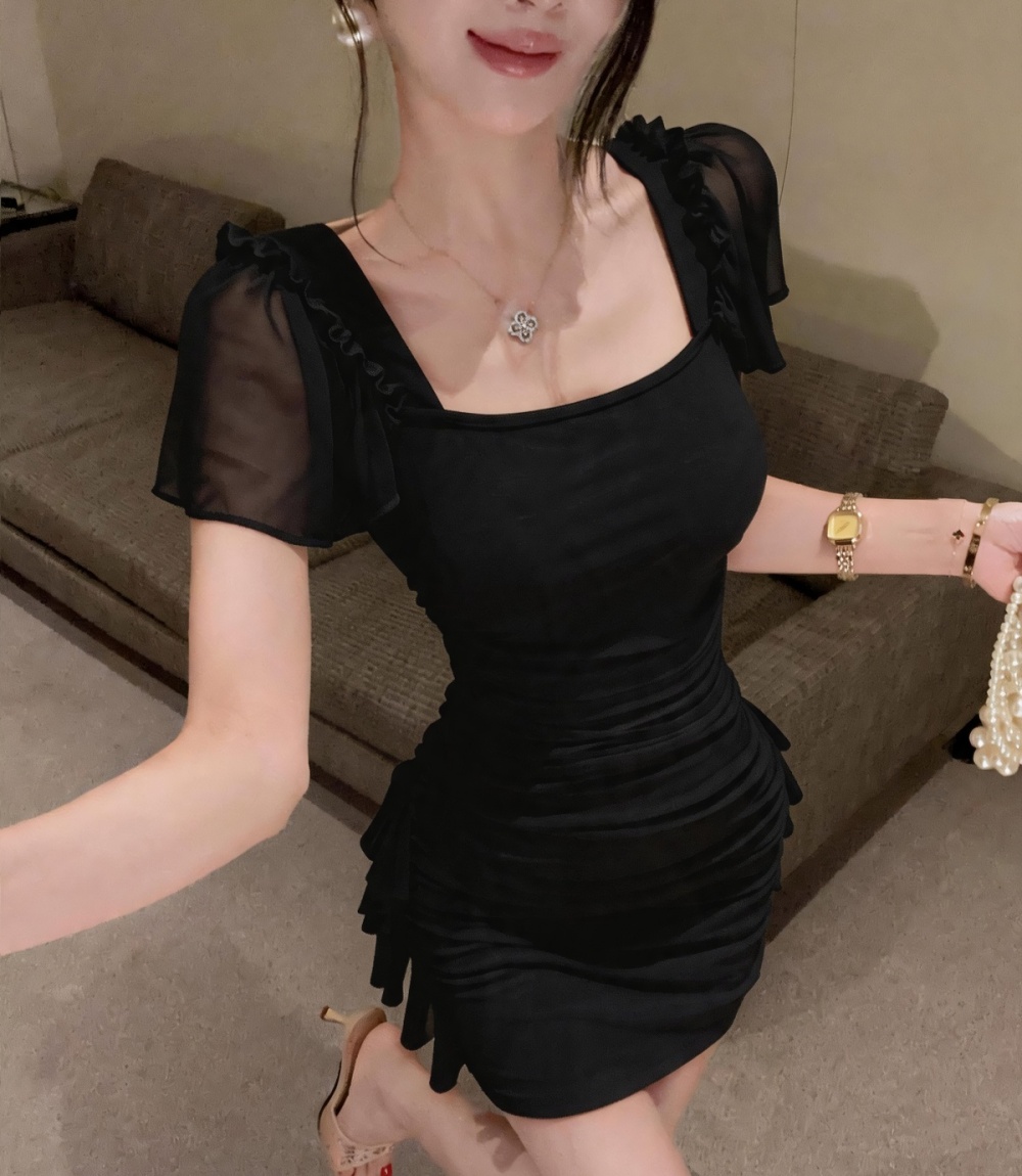 Package hip enticement dress bubble fold T-back for women