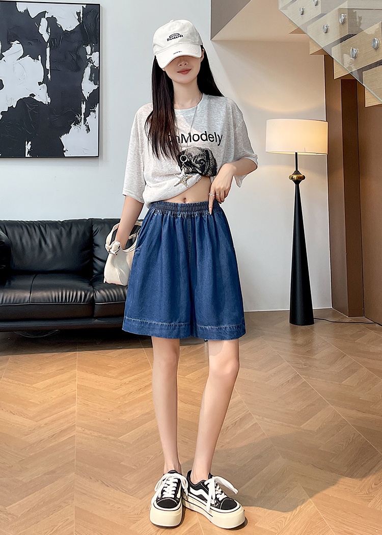 Loose thin five pants summer wide leg shorts for women