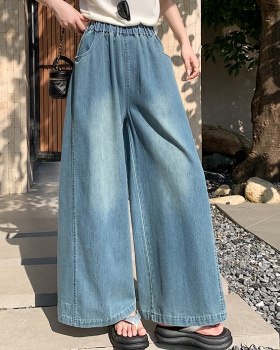 Summer wide leg long pants drape high waist jeans