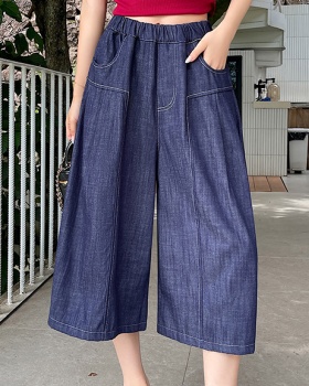 Summer cropped pants wide leg jeans