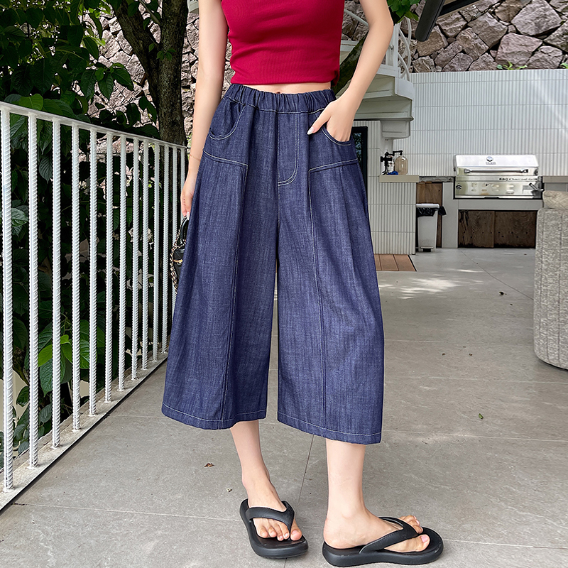 Summer cropped pants wide leg jeans