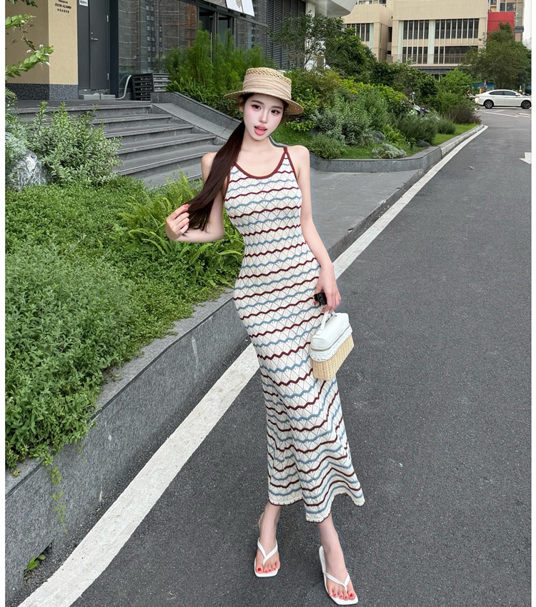 Pinched waist dress elegant sleeveless dress for women