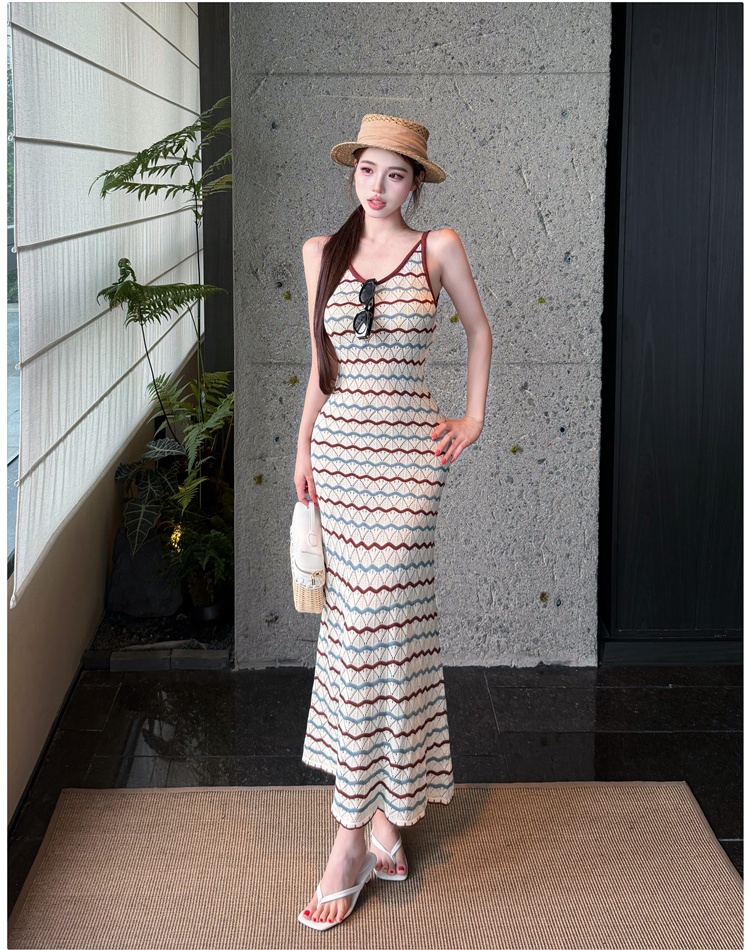 Pinched waist dress elegant sleeveless dress for women