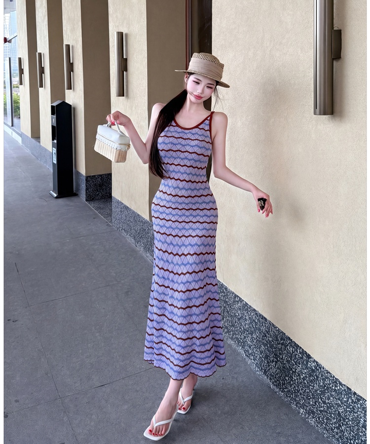 Pinched waist dress elegant sleeveless dress for women