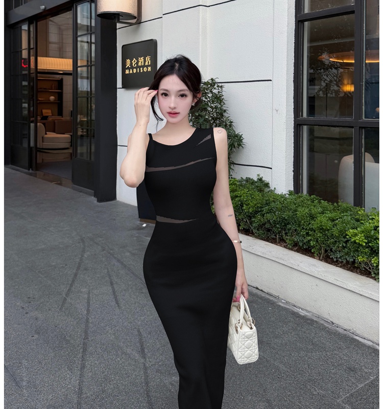 Sexy small strap dress slim long dress for women