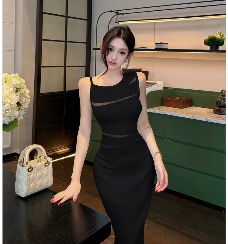 Sexy small strap dress slim long dress for women