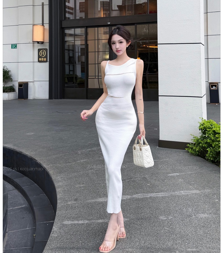 Sexy small strap dress slim long dress for women