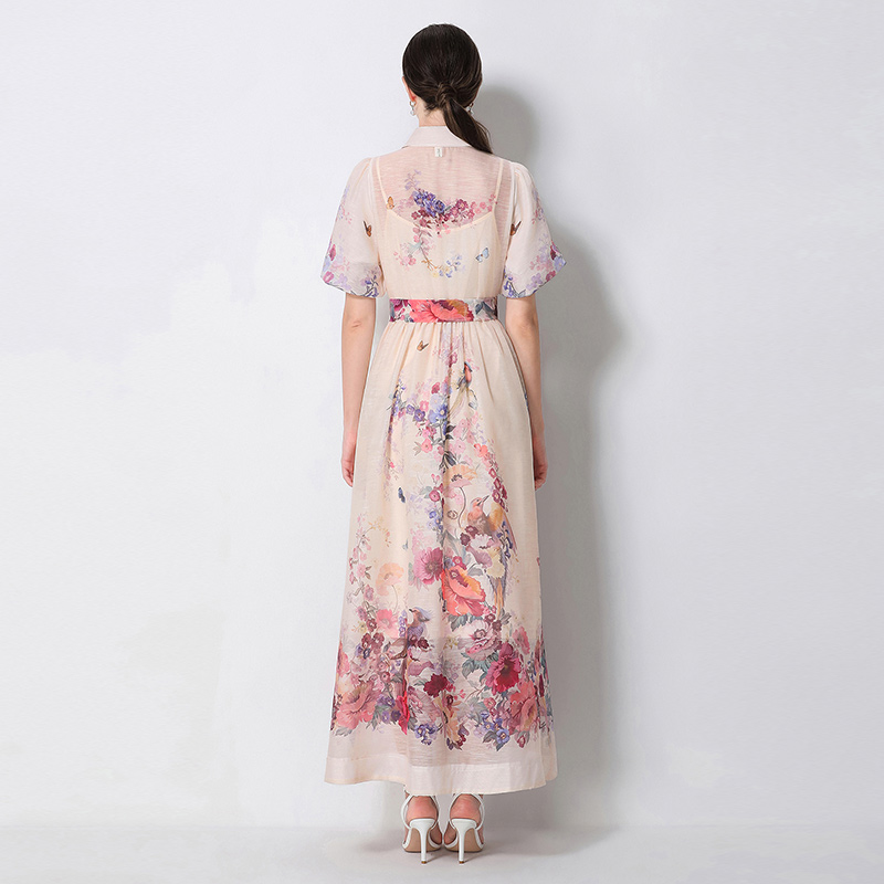 Short sleeve printing dress