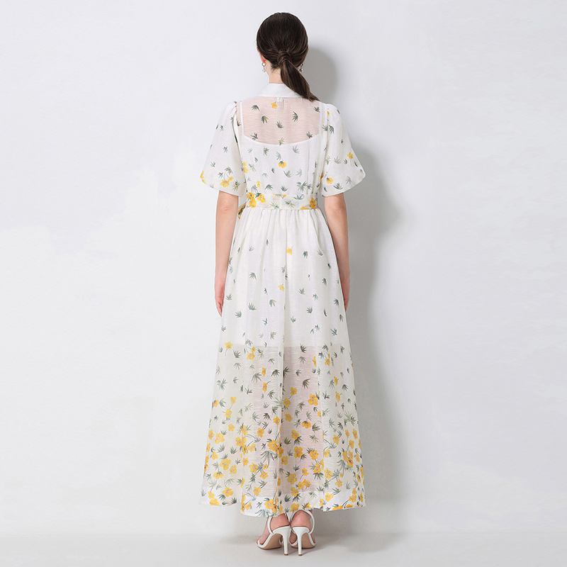 Short sleeve printing dress