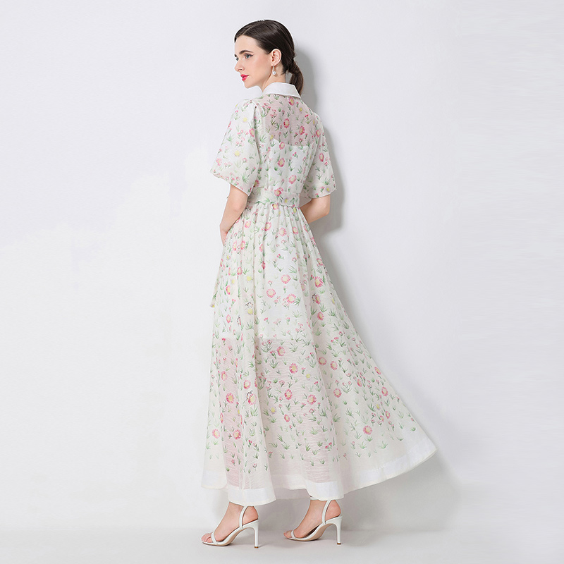 Printing short sleeve dress
