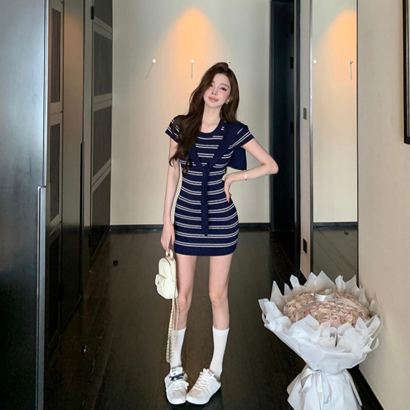 Casual slim summer splice temperament dress for women