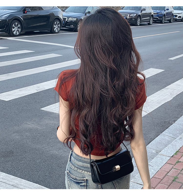 Round neck summer tops printing T-shirt for women