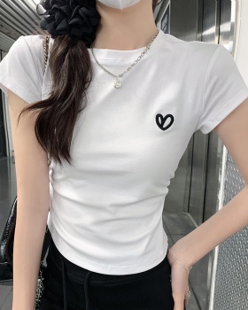 Pure cotton round neck tops short T-shirt for women