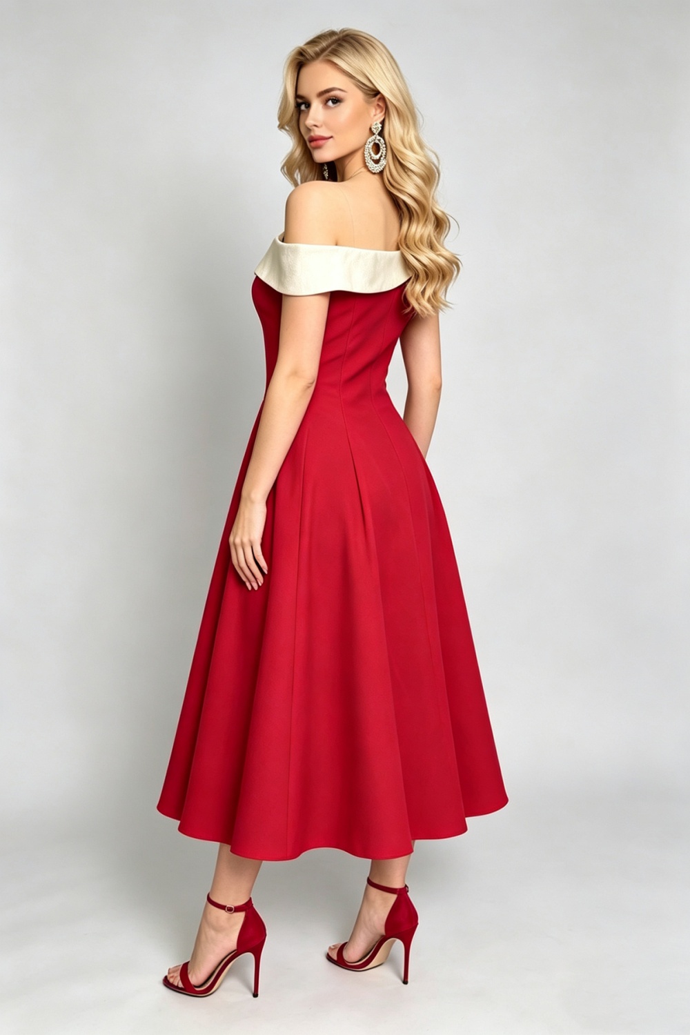 Mixed colors drape formal dress slim dress
