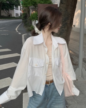 Korean style spring and summer tops loose short shirt