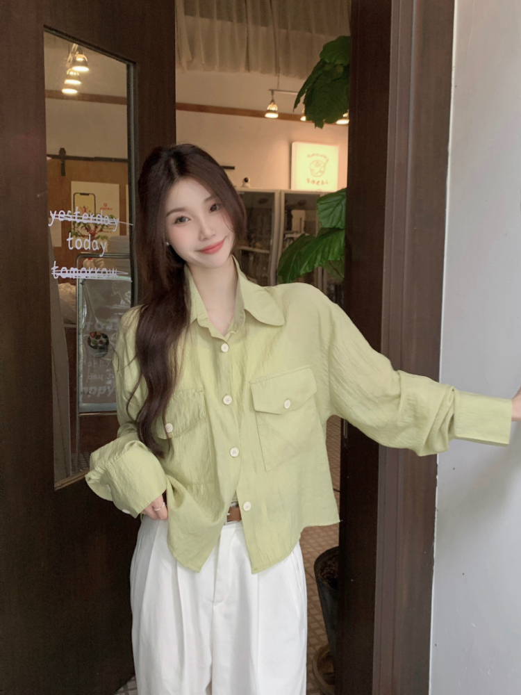 Korean style spring and summer tops loose short shirt