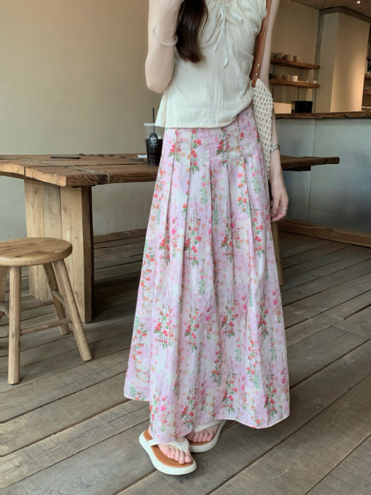 A-line high waist long skirt unique skirt for women