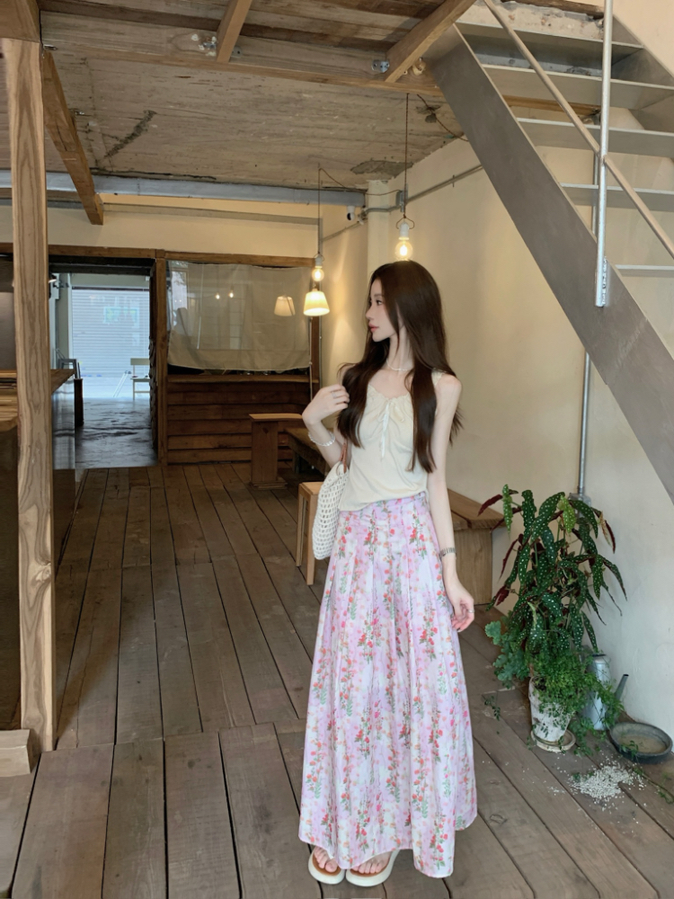A-line high waist long skirt unique skirt for women