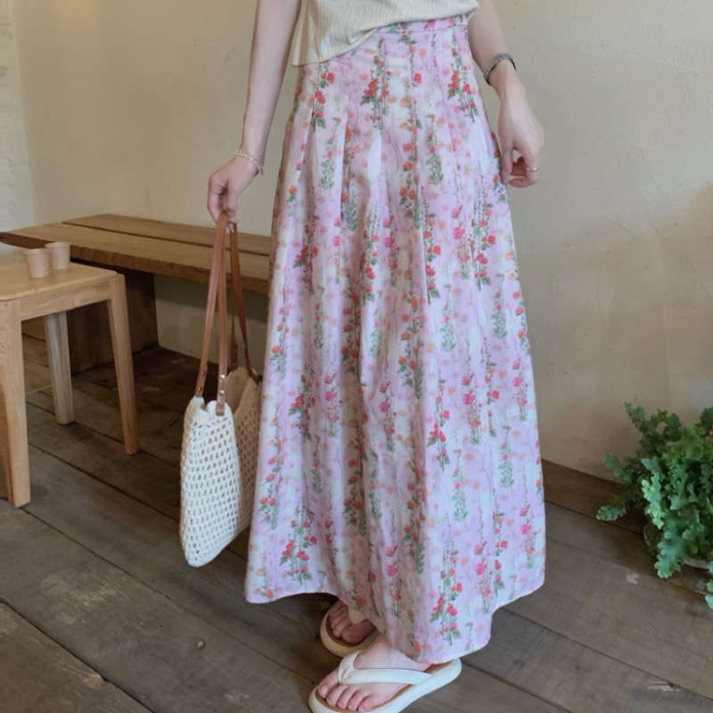 A-line high waist long skirt unique skirt for women
