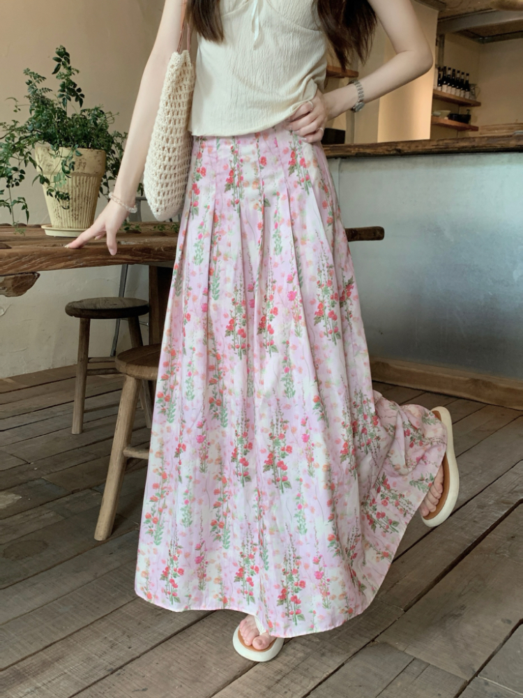 A-line high waist long skirt unique skirt for women