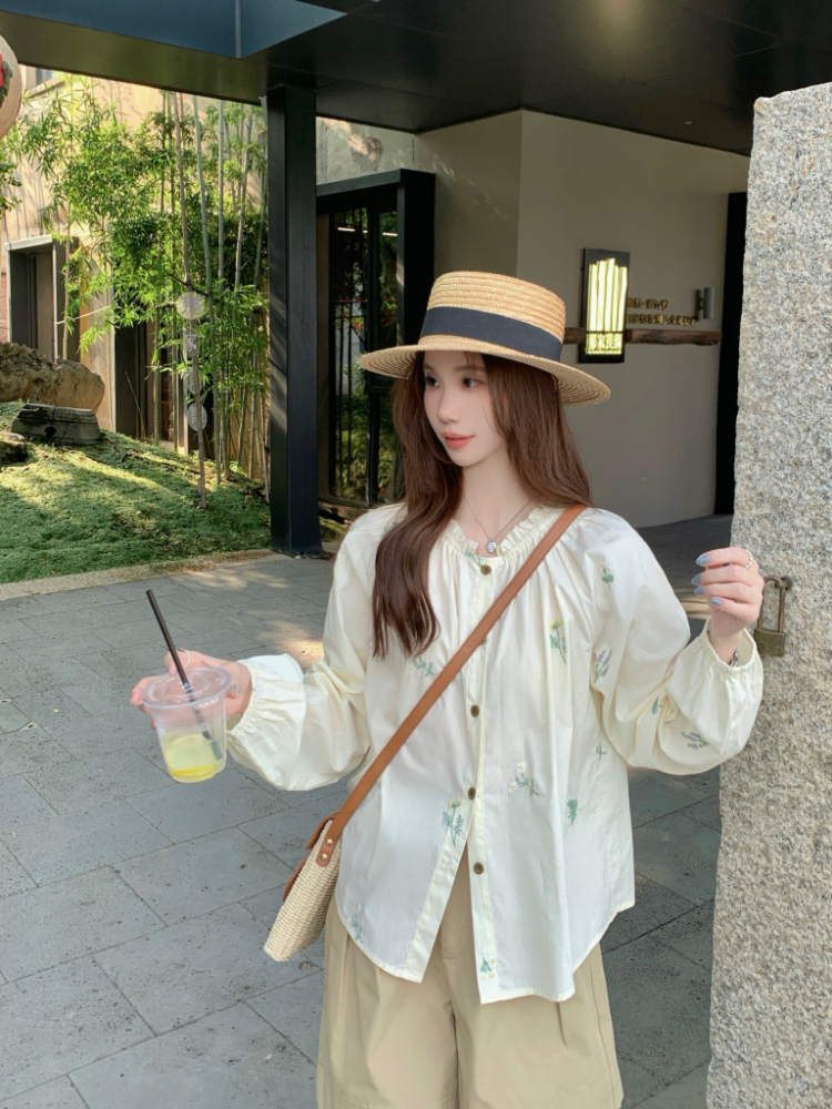 Korean style loose shirt summer tops for women