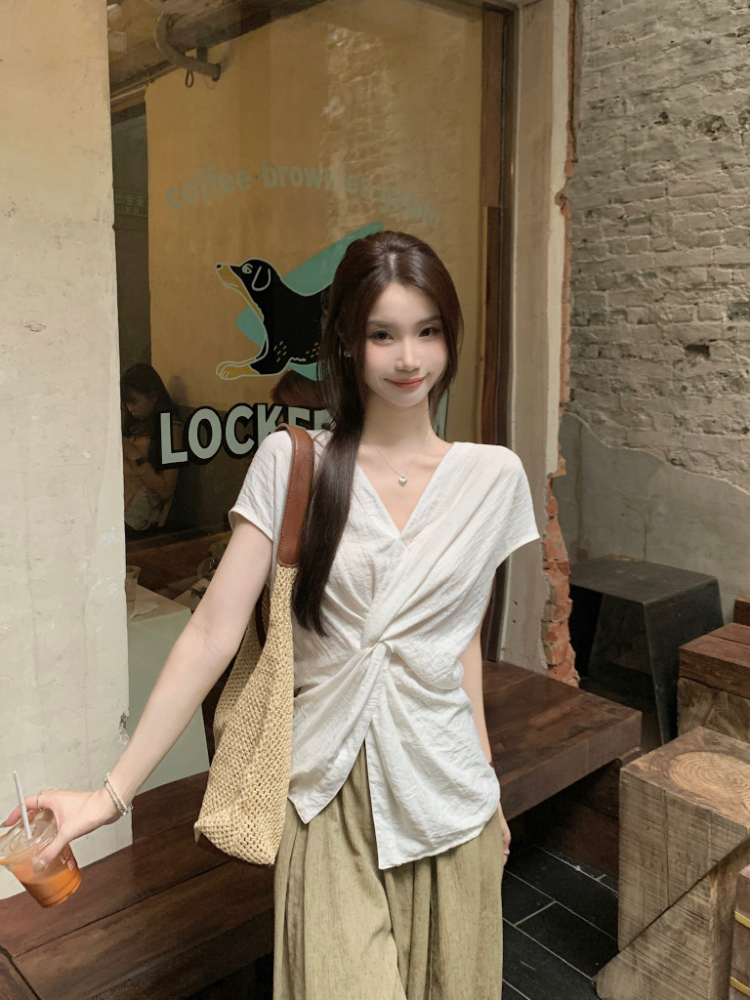 Temperament niche irregular tops light sleeveless loose shirt