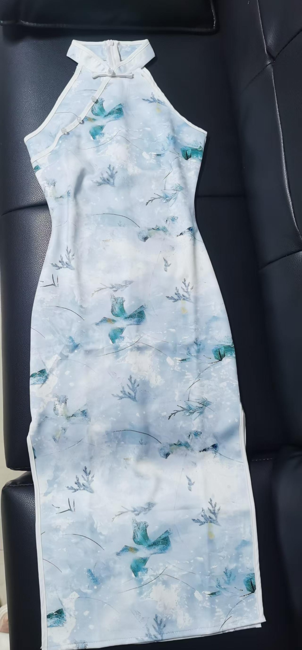 Halter Chinese style cheongsam retro light long dress