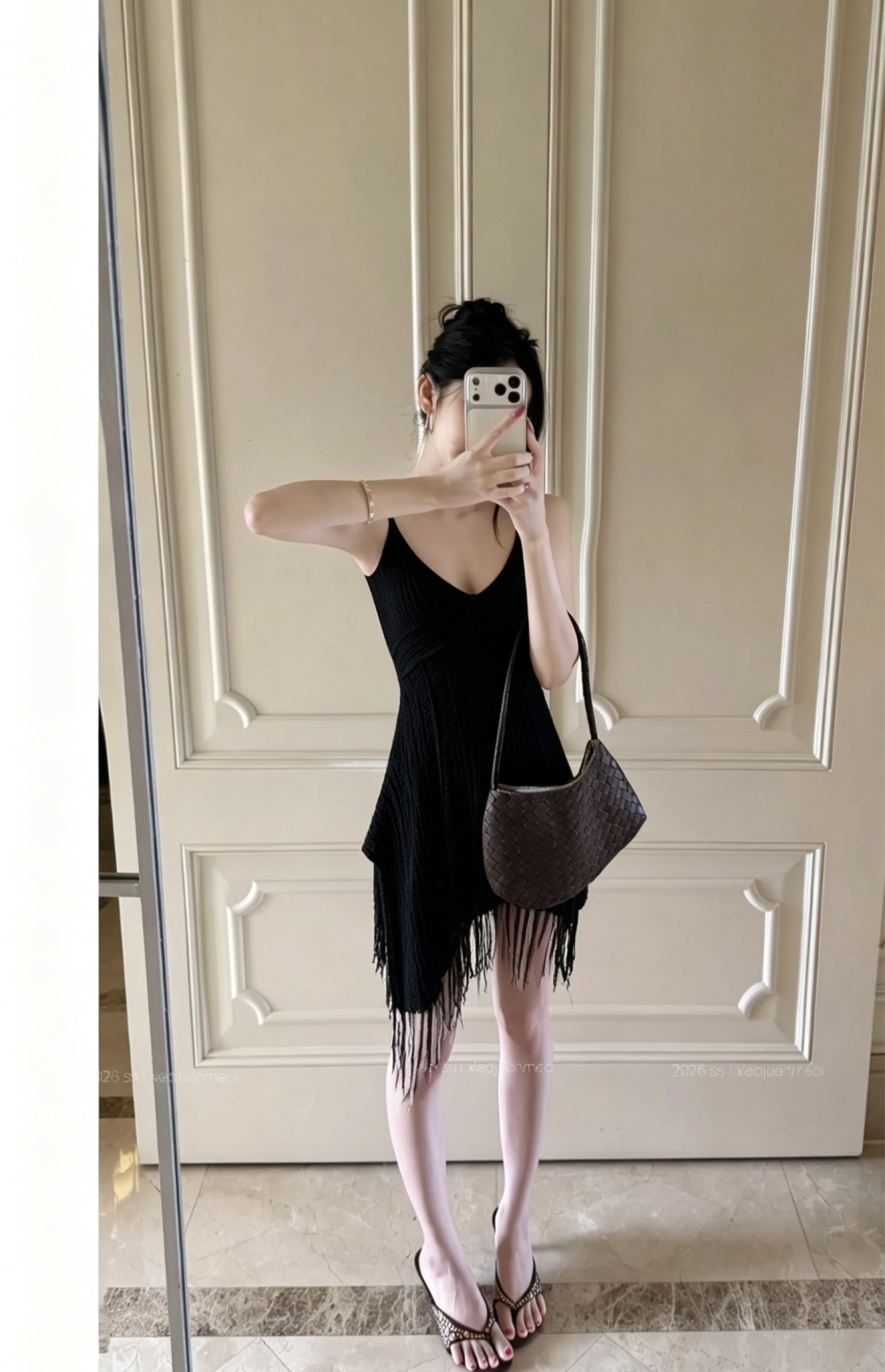 Niche unique slim tops summer V-neck tassels vest for women