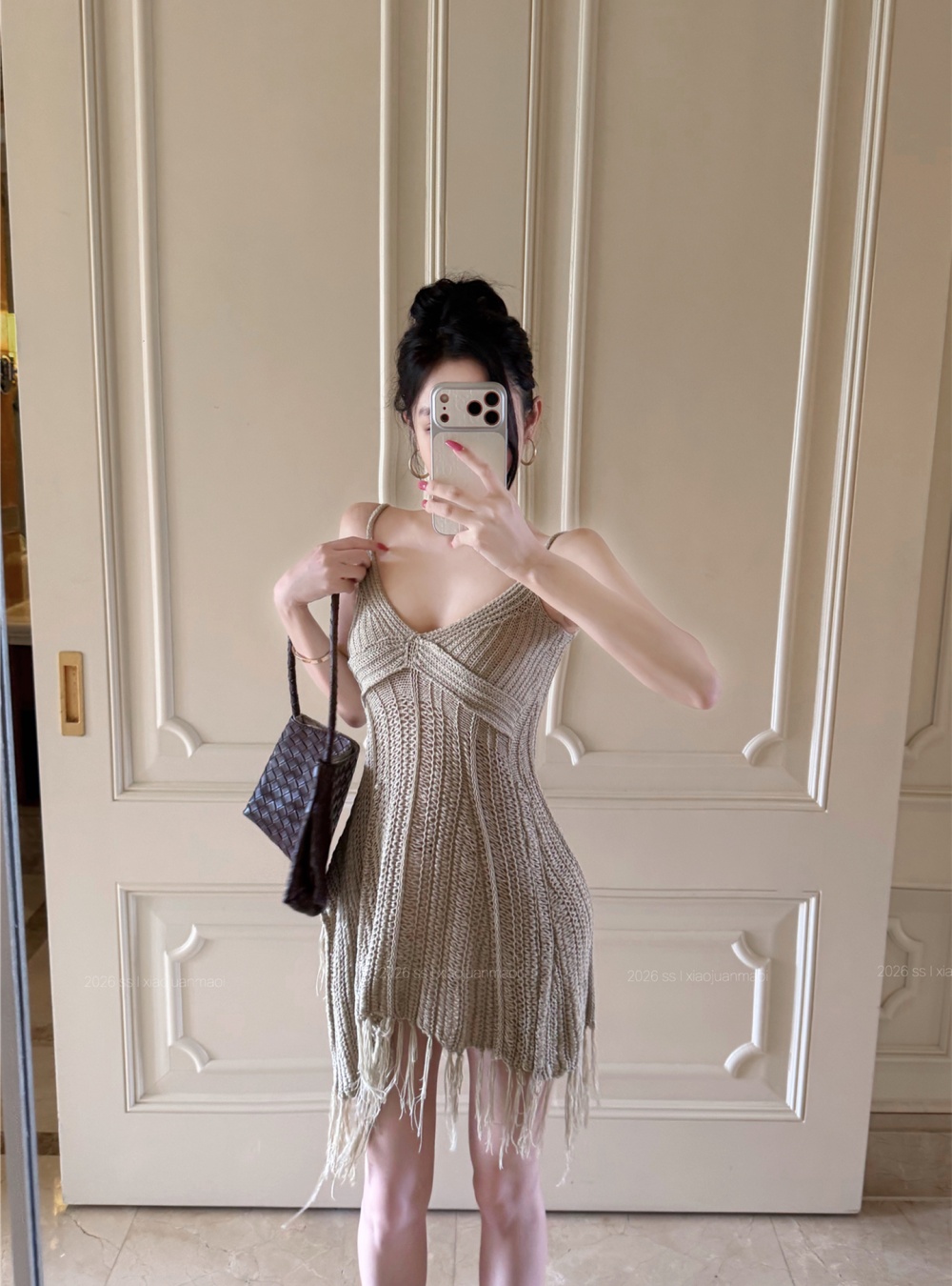 Niche unique slim tops summer V-neck tassels vest for women